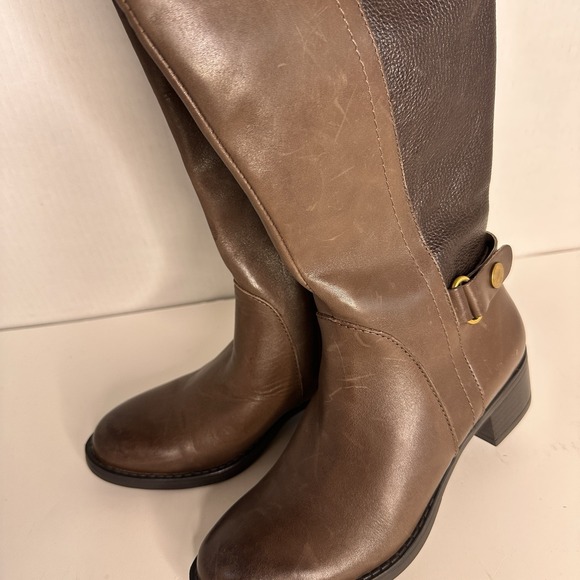 Franco Sarto Size 5.5 Tall Riding‎ Boot Brown Leather Equestrian Classic - Picture 7 of 10